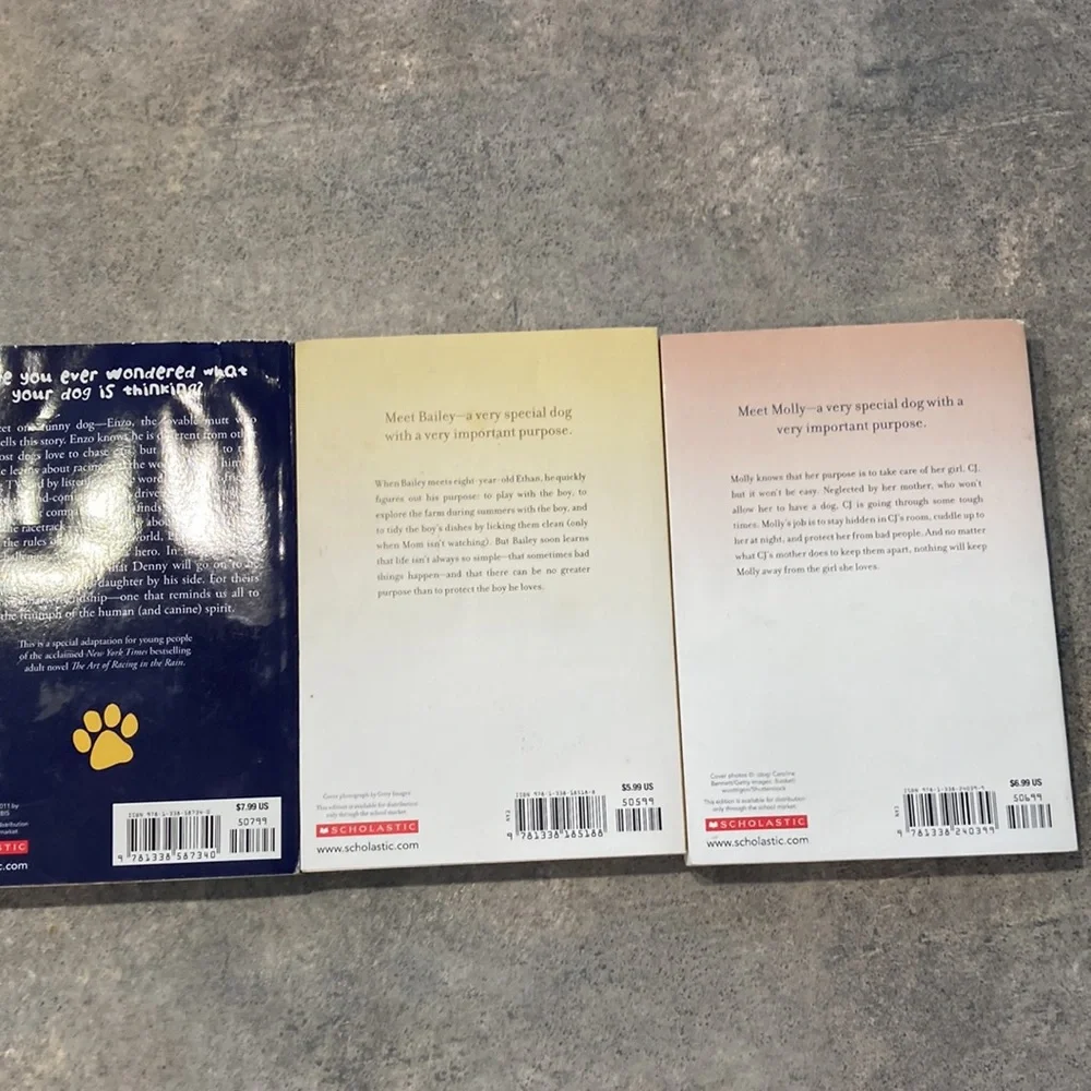 Baileys story, Molly story, racing in the rain set of 3 books